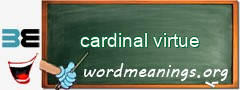 WordMeaning blackboard for cardinal virtue